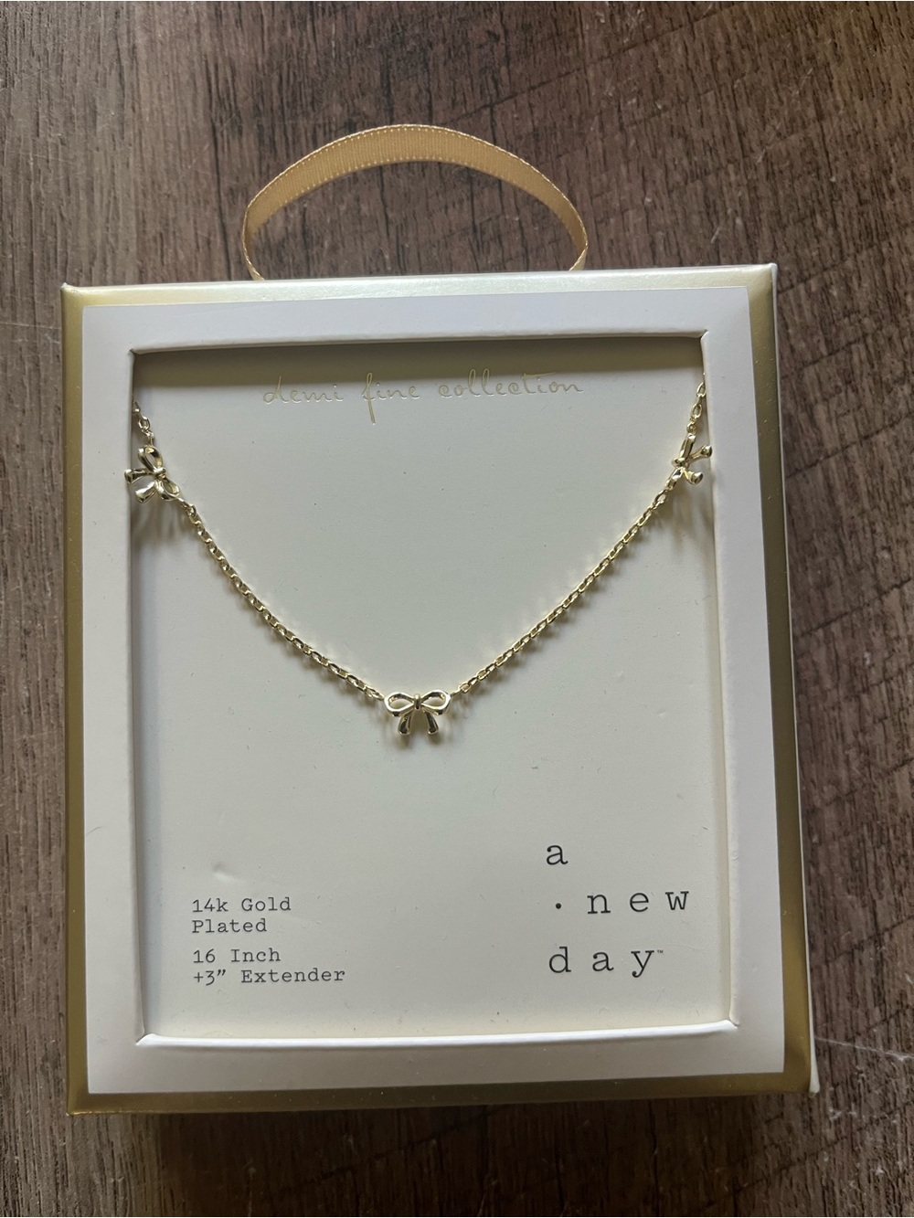 a new day Gold Bow Pendant Necklace